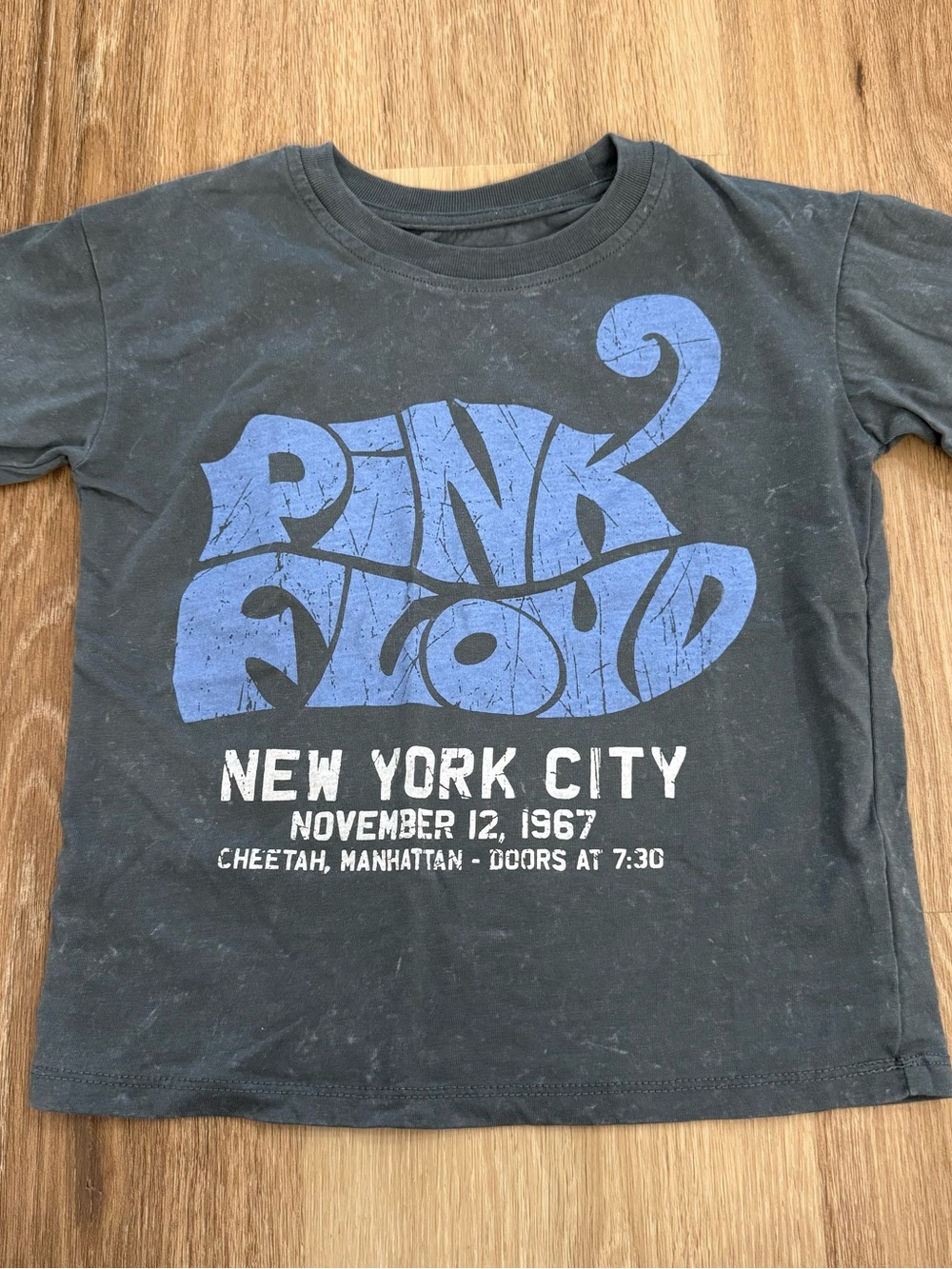 Pink Floyd Kids Short Sleeve Tee - Black with Blue Graphic